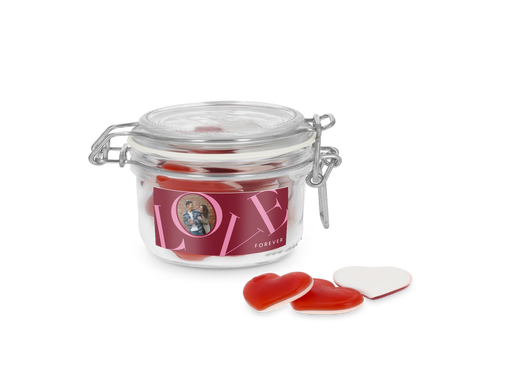 Snoeppot bedrukken - 200 ml - Hartjes