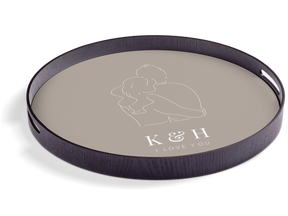 Rond dienblad bedrukken - Zwart - 40 cm