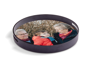 Rond dienblad bedrukken - Zwart - 30 cm
