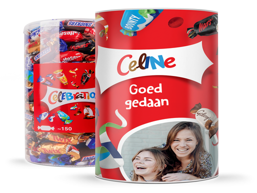 Celebrations XL chocolade cadeauverpakking met naam en foto