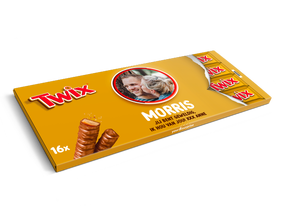 Mega Twix reep met naam en foto bedrukken
