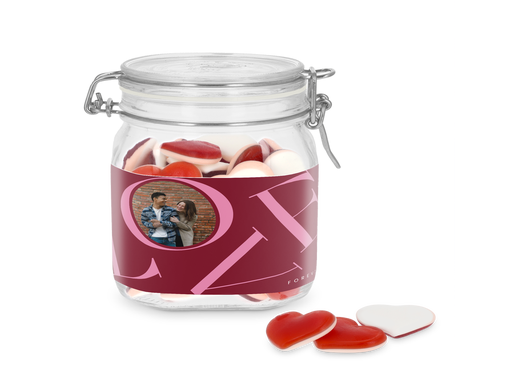 Snoeppot bedrukken - 1L - Hartjes