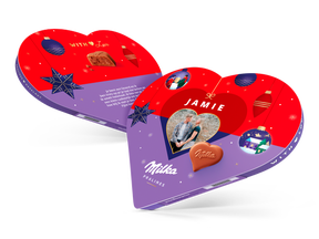 Kerst Milka hart met naam en foto