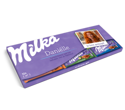 Mega Milka reep met naam en foto bedrukken