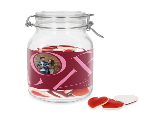 Snoeppot bedrukken - 2L - Hartjes