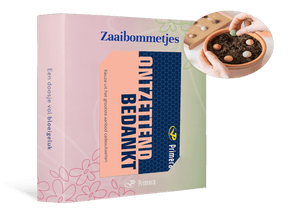 Zaaibommetjes met Ontzettend bedankt Primera Keuze Cadeaukaart